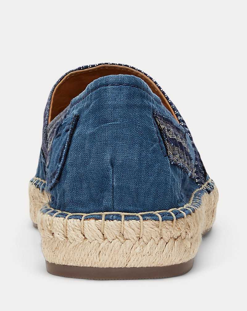 Alpargata Ralph Lauren Cevio Indigo Patchwork Hombre Azules | PIFDVMK-09 - vista 3