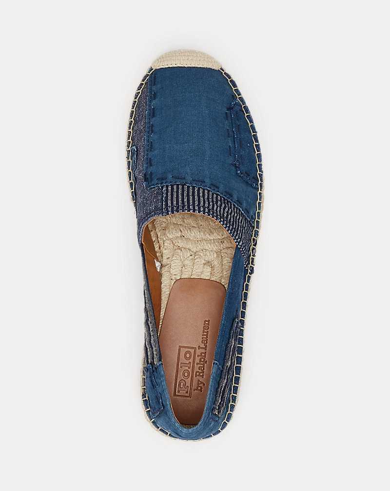 Alpargata Ralph Lauren Cevio Indigo Patchwork Hombre Azules | PIFDVMK-09 - vista 4