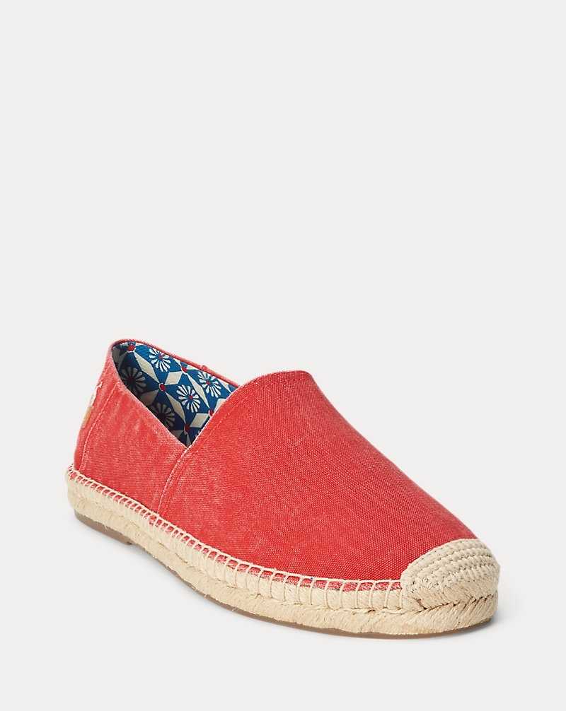 Alpargata Ralph Lauren Cevio Washed Canvas Hombre Rojos | HWTNMJE-51 - vista 2