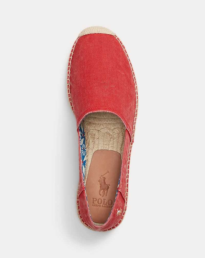 Alpargata Ralph Lauren Cevio Washed Canvas Hombre Rojos | HWTNMJE-51 - vista 4