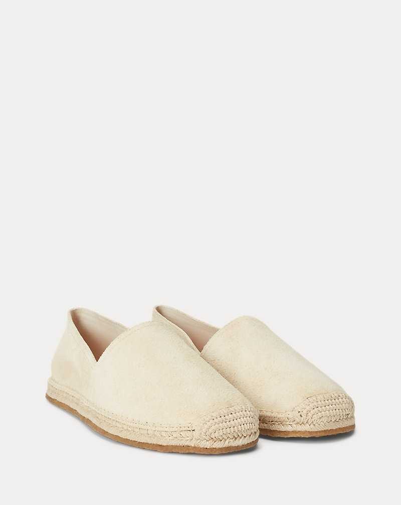 Alpargata Ralph Lauren Roughout Suede Hombre Creme | COVFJRK-64 - vista 2