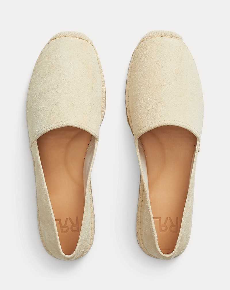 Alpargata Ralph Lauren Roughout Suede Hombre Creme | COVFJRK-64 - vista 3