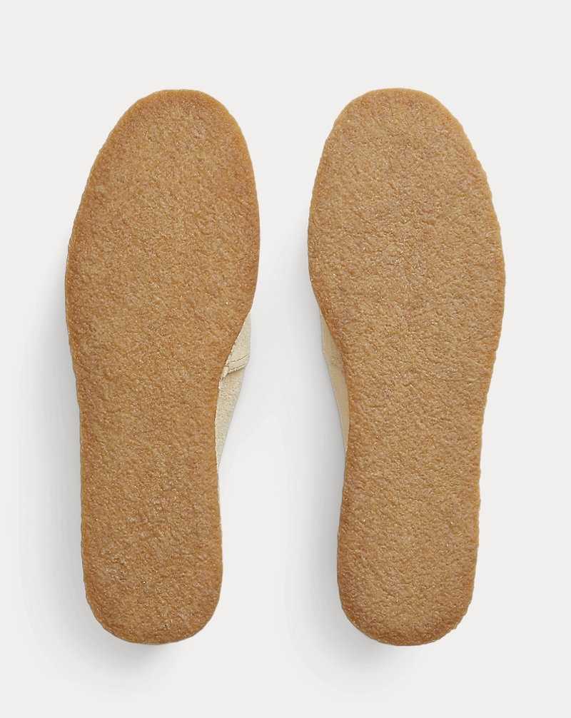 Alpargata Ralph Lauren Roughout Suede Hombre Creme | COVFJRK-64 - vista 4