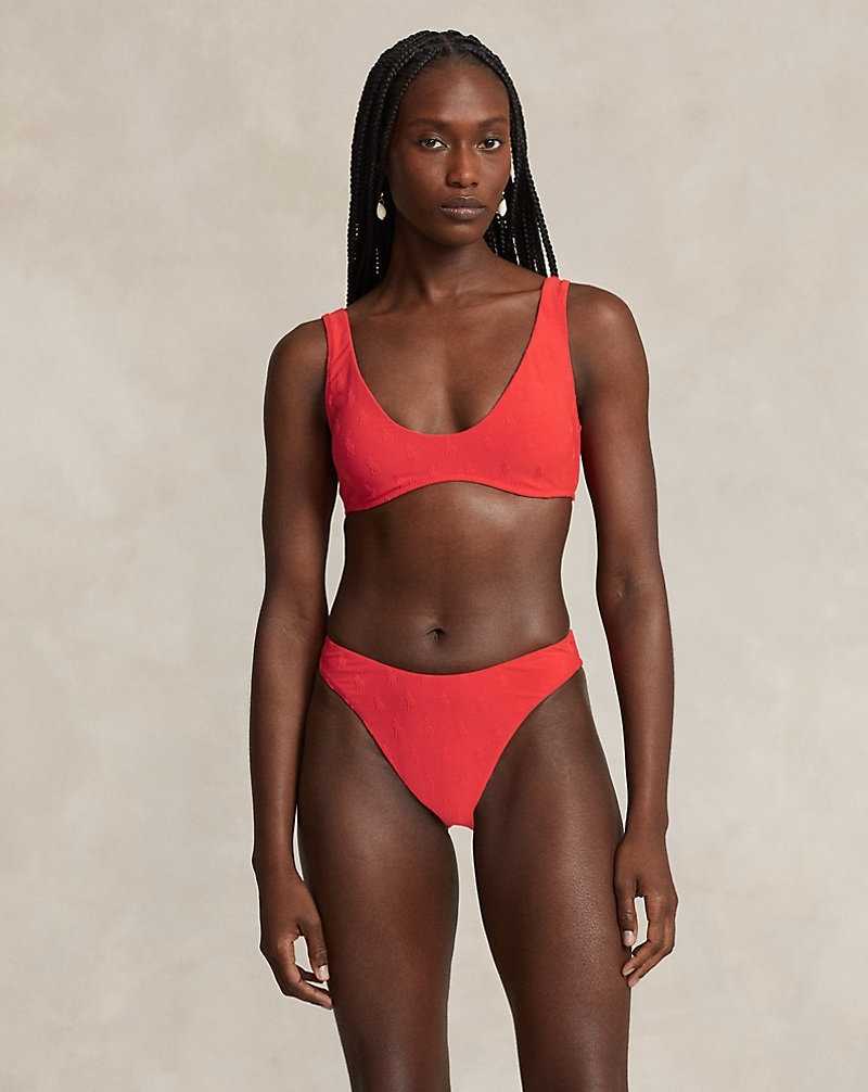 Arriba De Bikini Ralph Lauren Allover Pony Scoopneck Mujer Bright Hibiscus | ANJYLFZ-50 - vista 1