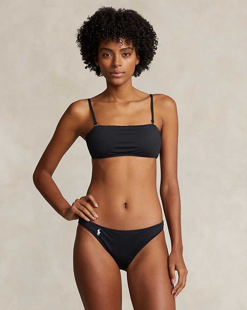 Arriba De Bikini Ralph Lauren Bandeau Mujer Negros | JHYCNMD-62 - vista 3