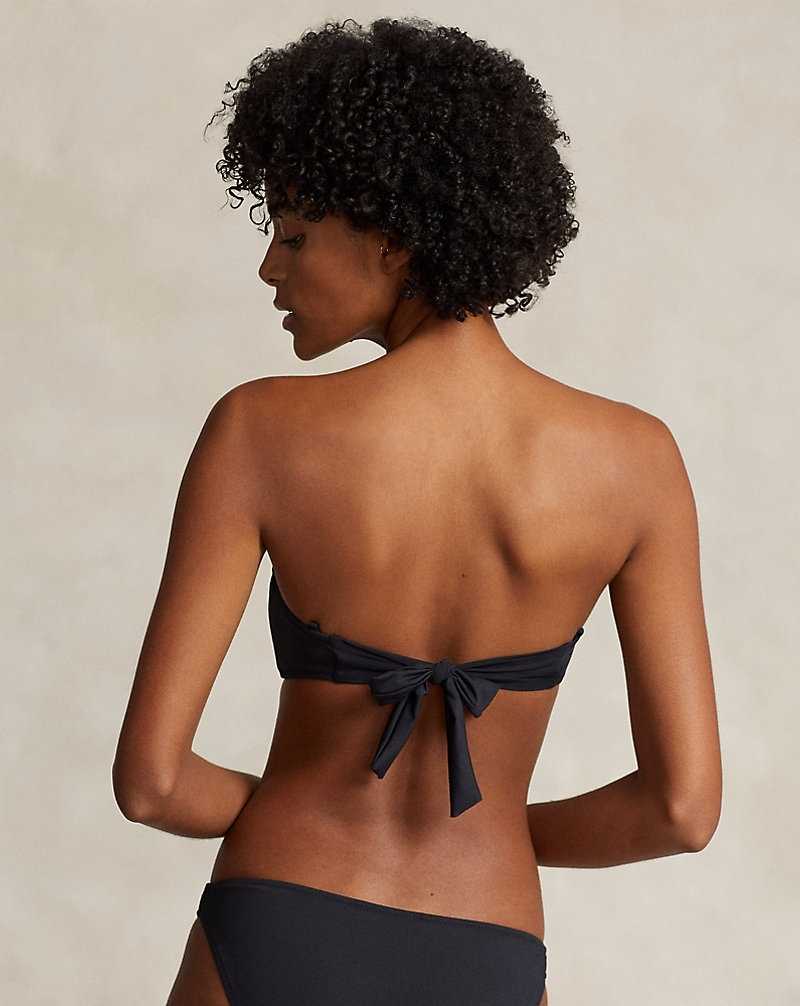 Arriba De Bikini Ralph Lauren Bandeau Mujer Negros | JHYCNMD-62 - vista 4