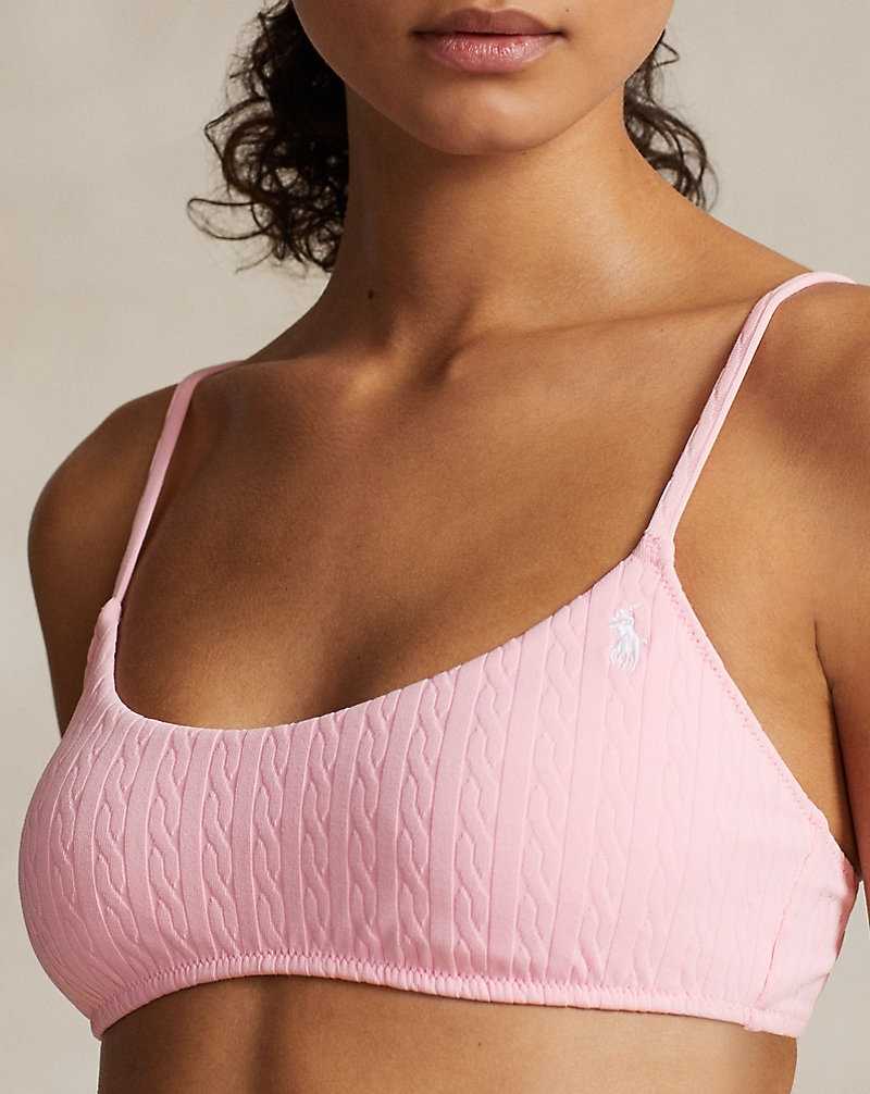 Arriba De Bikini Ralph Lauren Cable-Motif Bralette Mujer Flamingo | IZCQSRD-07 - vista 5