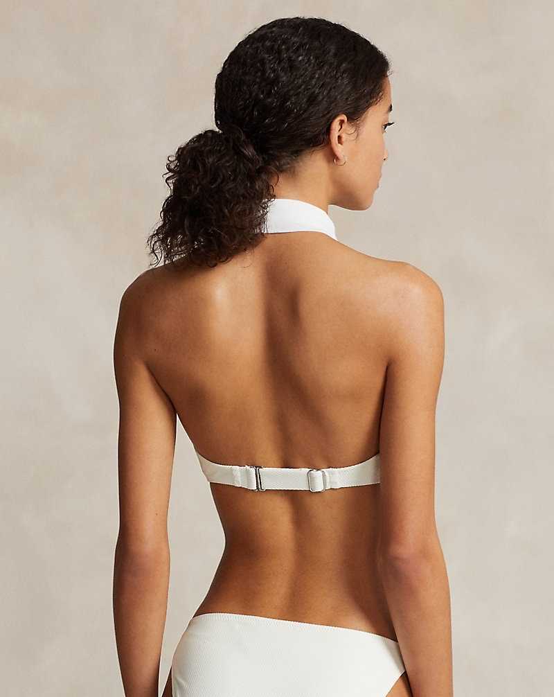 Arriba De Bikini Ralph Lauren Collar Halter Mujer Blancos | BONVFKR-57 - vista 4