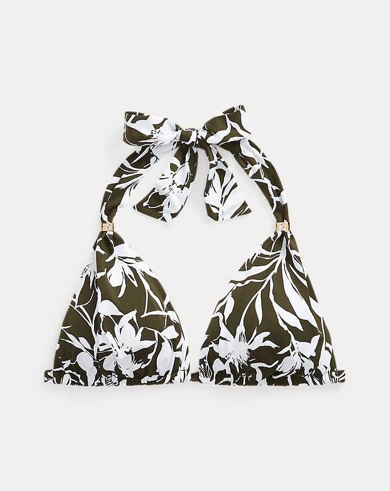 Arriba De Bikini Ralph Lauren Floral Halter Mujer Verde Oliva | DTFJXWQ-19 - vista 2