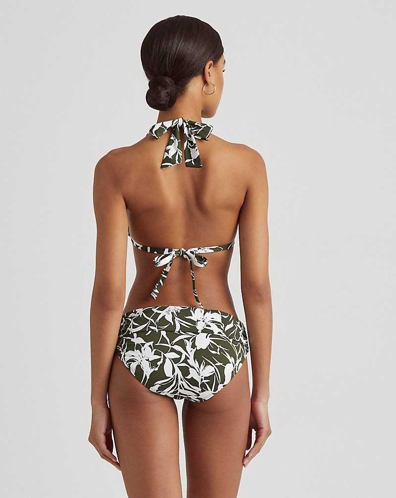 Arriba De Bikini Ralph Lauren Floral Halter Mujer Verde Oliva | DTFJXWQ-19 - vista 4