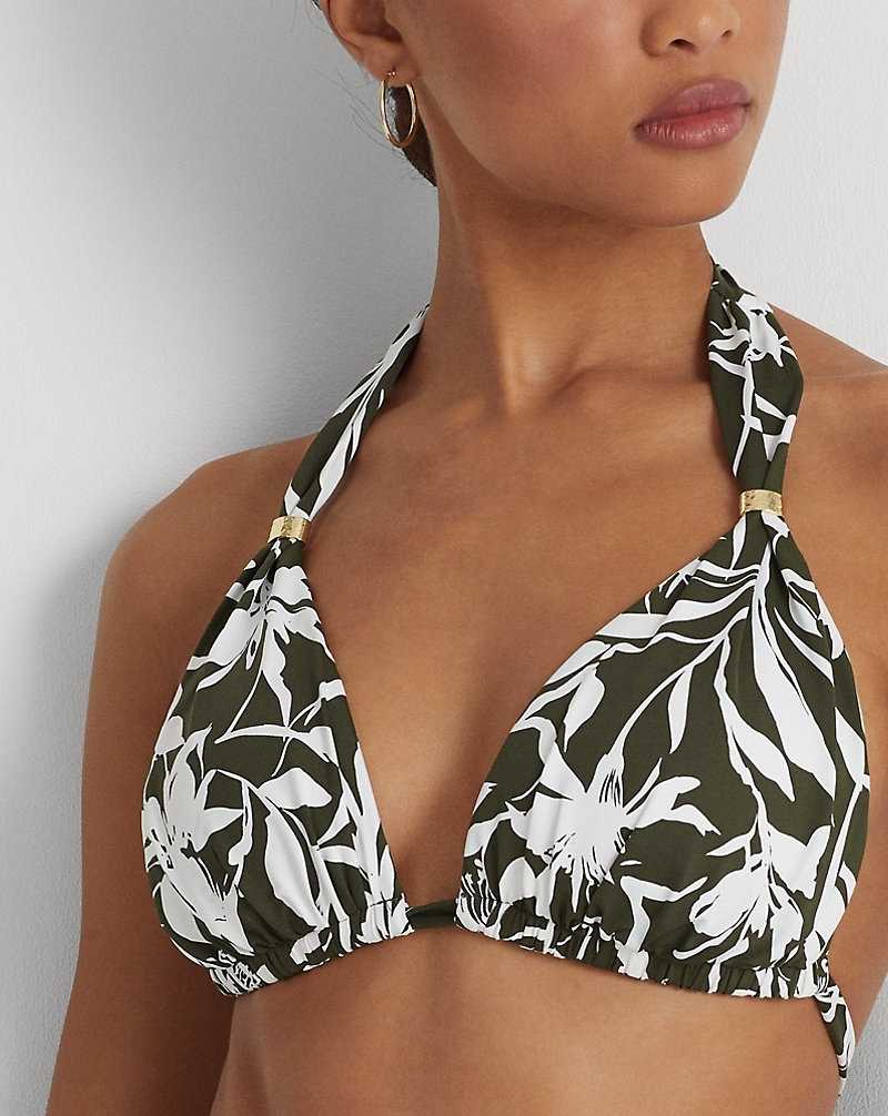 Arriba De Bikini Ralph Lauren Floral Halter Mujer Verde Oliva | DTFJXWQ-19 - vista 5