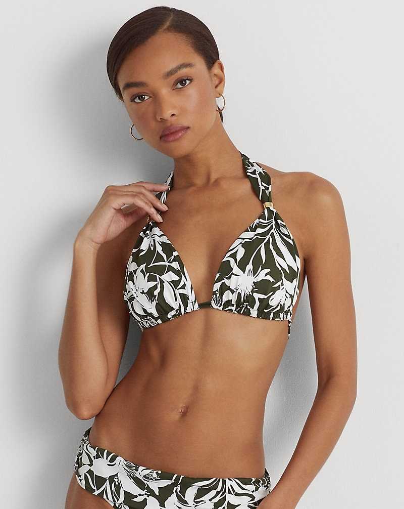 Arriba De Bikini Ralph Lauren Floral Halter Mujer Verde Oliva | DTFJXWQ-19 - vista 1