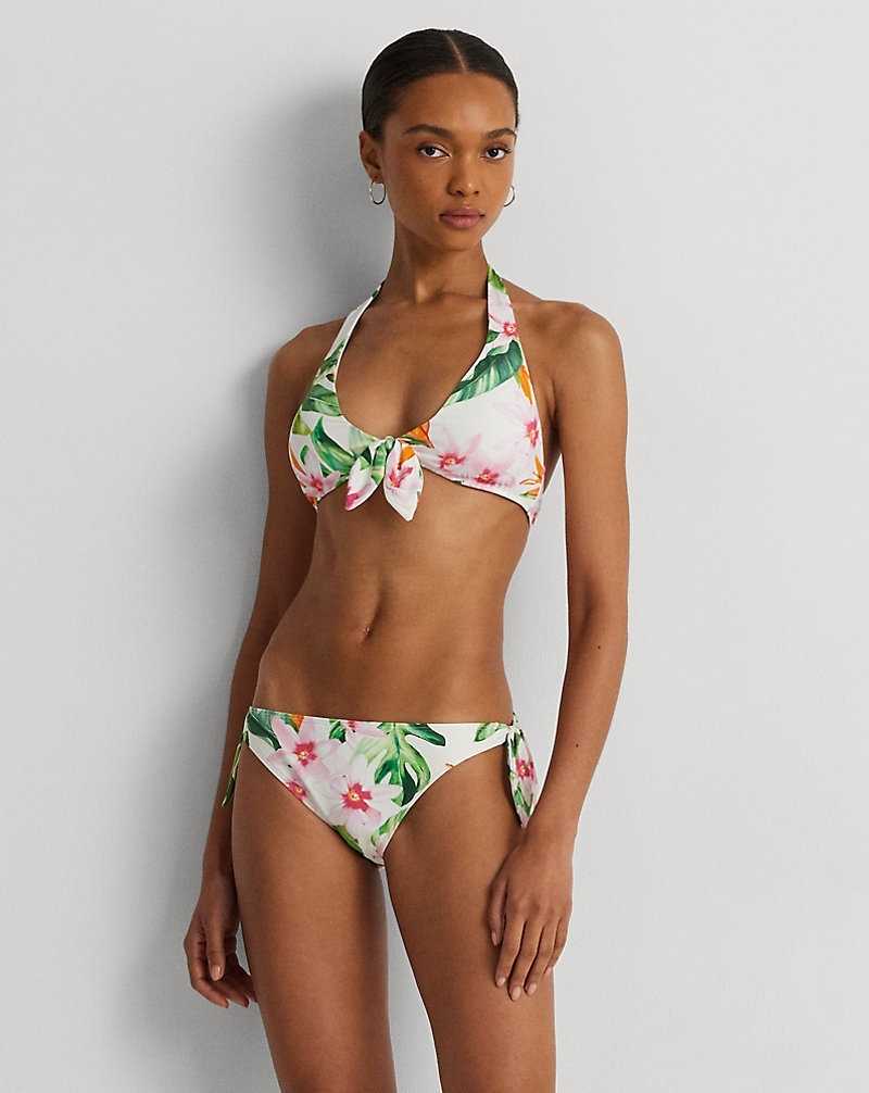 Arriba De Bikini Ralph Lauren Floral Tie-Front Halter Mujer Multi | EGOPKFV-78 - vista 3