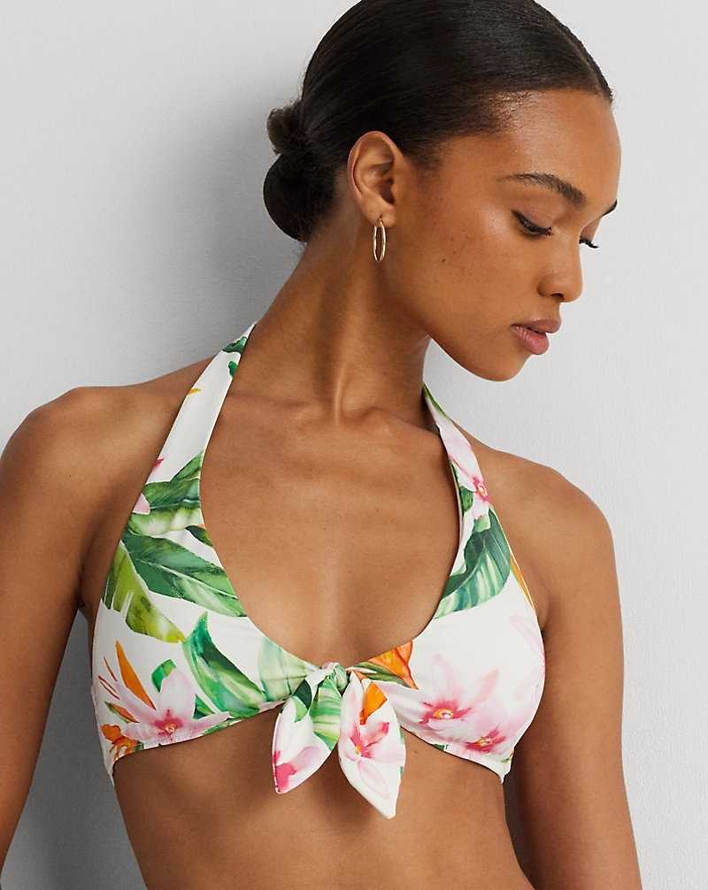 Arriba De Bikini Ralph Lauren Floral Tie-Front Halter Mujer Multi | EGOPKFV-78 - vista 5
