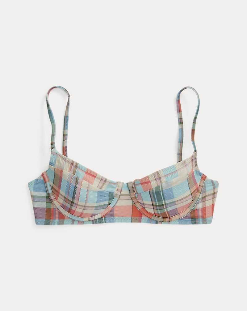 Arriba De Bikini Ralph Lauren Plaid Corset Mujer Multi | GVYCRPN-51 - vista 2