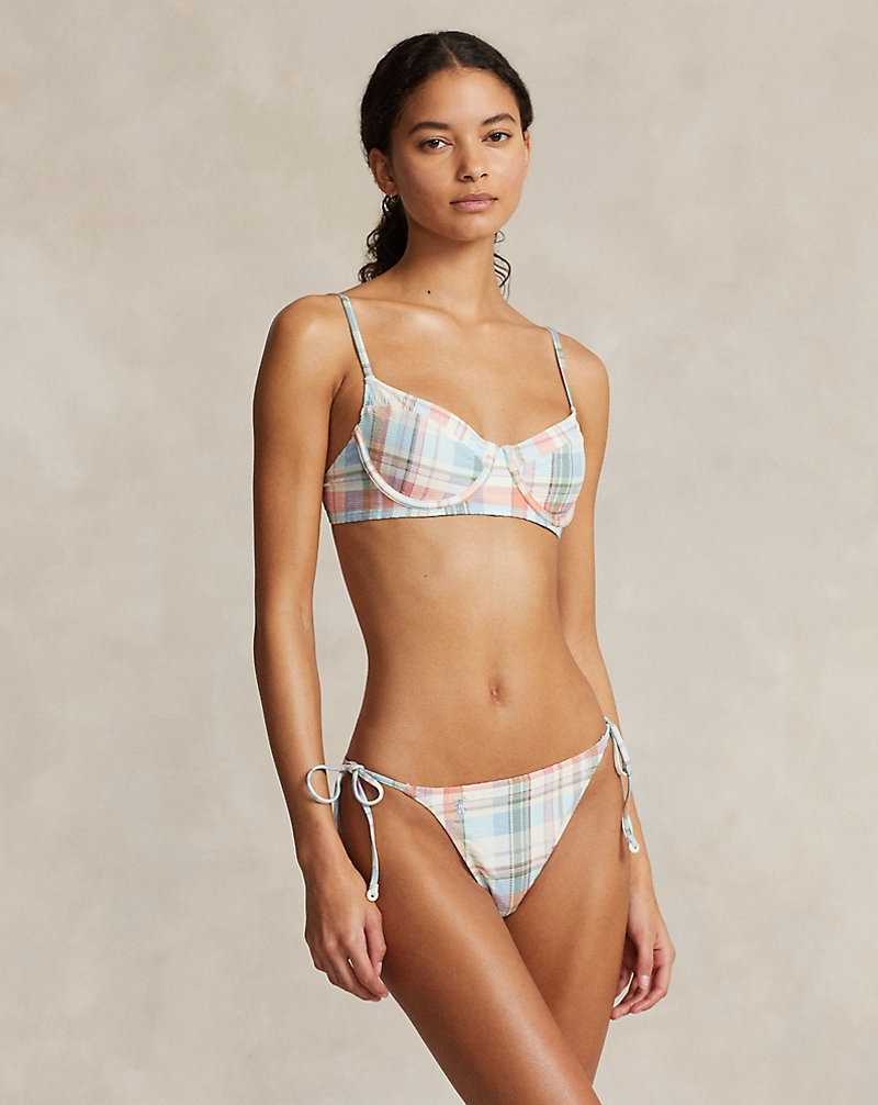 Arriba De Bikini Ralph Lauren Plaid Corset Mujer Multi | GVYCRPN-51 - vista 3