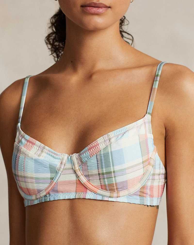 Arriba De Bikini Ralph Lauren Plaid Corset Mujer Multi | GVYCRPN-51 - vista 5