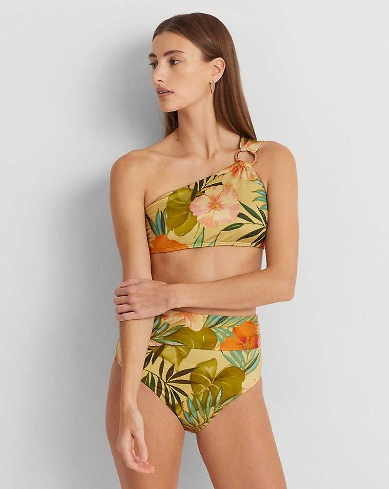 Arriba De Bikini Ralph Lauren Print Ring-Front One-Shoulder Mujer Multi | FNWIZLM-58 - vista 3