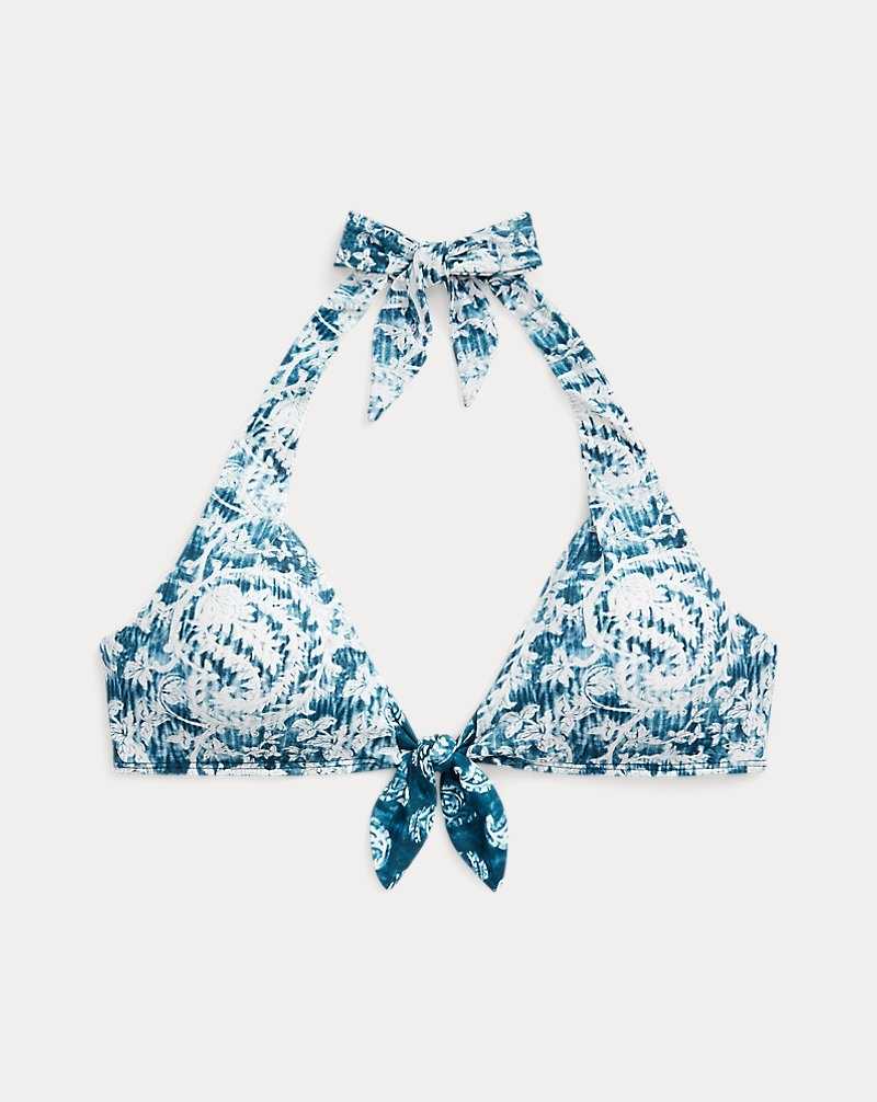 Arriba De Bikini Ralph Lauren Print Tie-Front Halter Mujer Multi | QMPDXWC-13 - vista 2