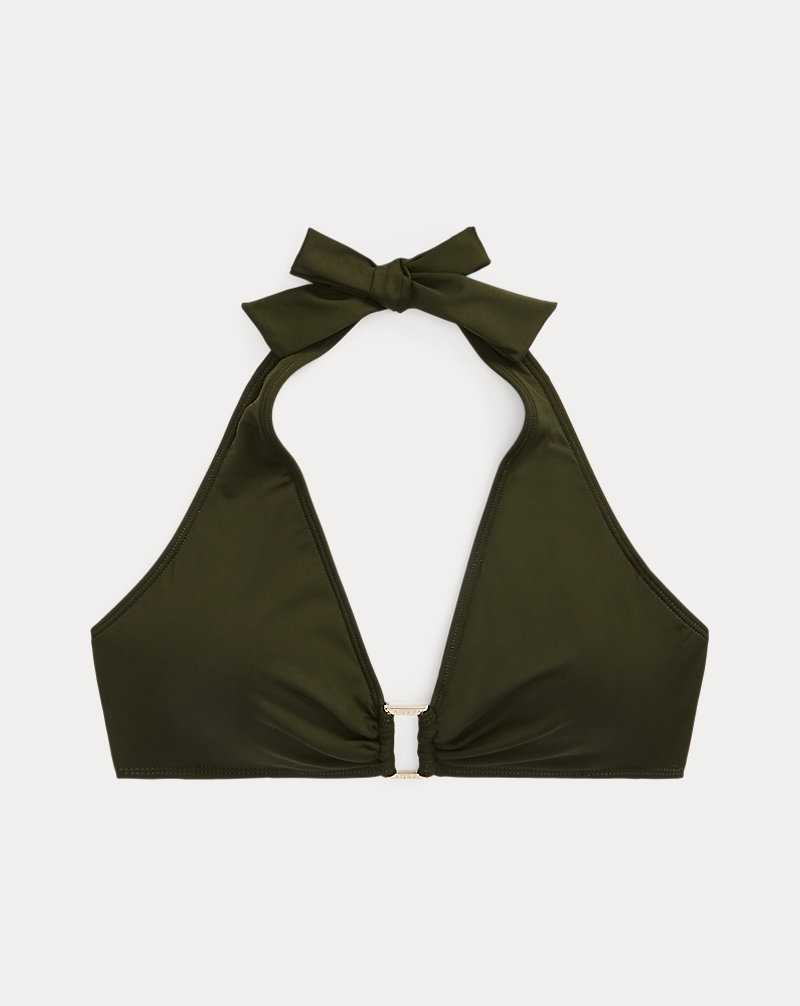 Arriba De Bikini Ralph Lauren Ring-Front Halter Mujer Verde Oliva | XHUGVSE-82 - vista 2