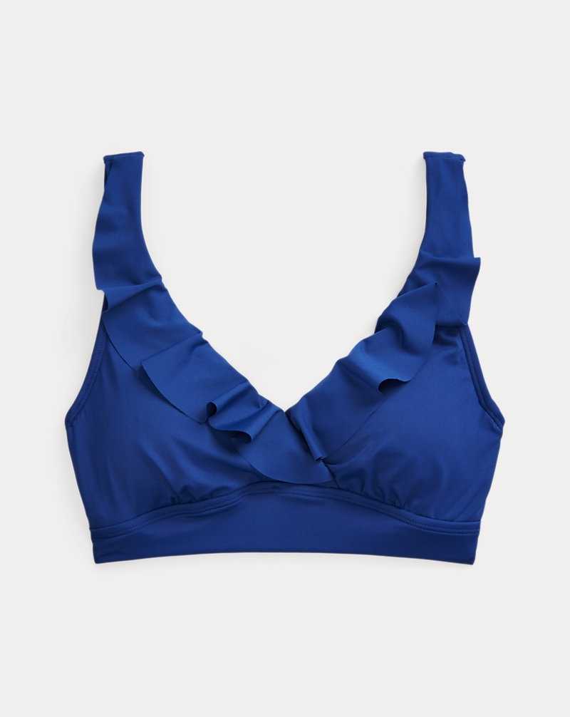 Arriba De Bikini Ralph Lauren Ruffle-Trim V-Neck Mujer Sapphire | ALSEJGB-14 - vista 2
