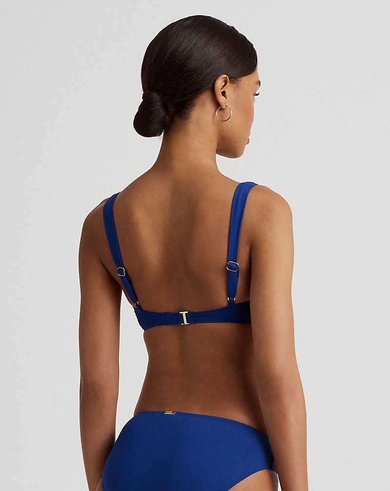Arriba De Bikini Ralph Lauren Ruffle-Trim V-Neck Mujer Sapphire | ALSEJGB-14 - vista 4