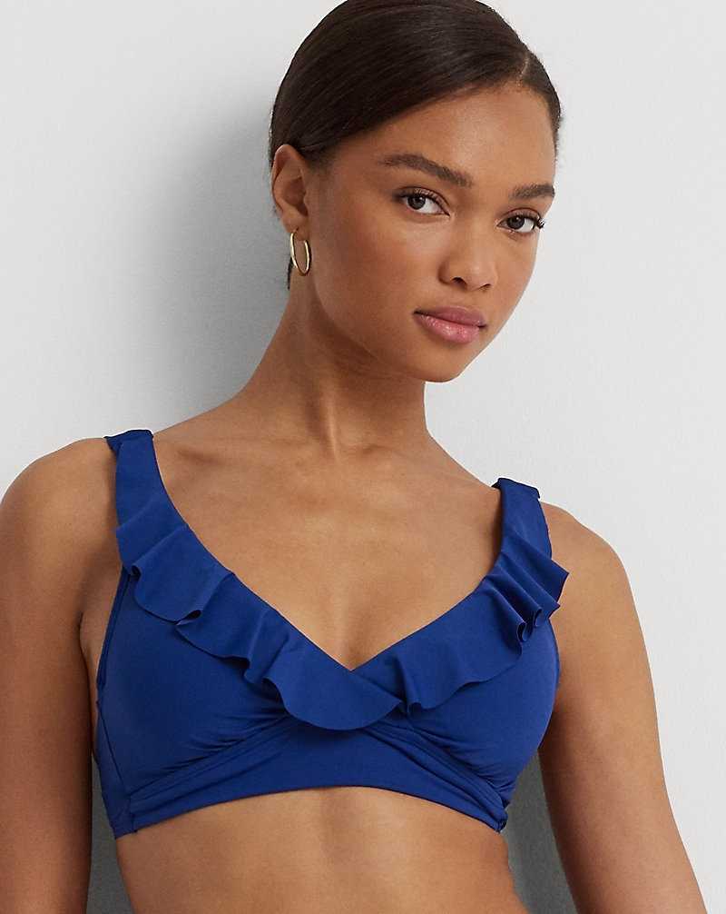 Arriba De Bikini Ralph Lauren Ruffle-Trim V-Neck Mujer Sapphire | ALSEJGB-14 - vista 5