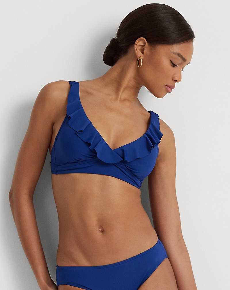 Arriba De Bikini Ralph Lauren Ruffle-Trim V-Neck Mujer Sapphire | ALSEJGB-14 - vista 1