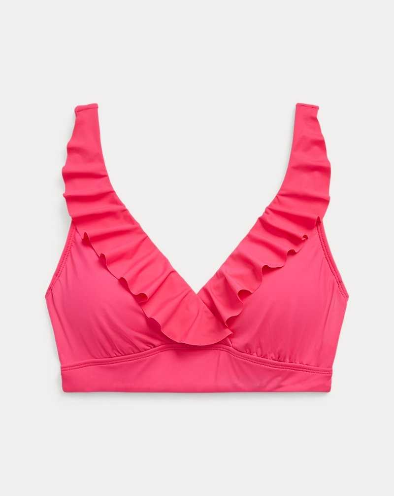 Arriba De Bikini Ralph Lauren Ruffle-Trim V-Neck Mujer Passionfruit | XIOCUYE-92 - vista 2