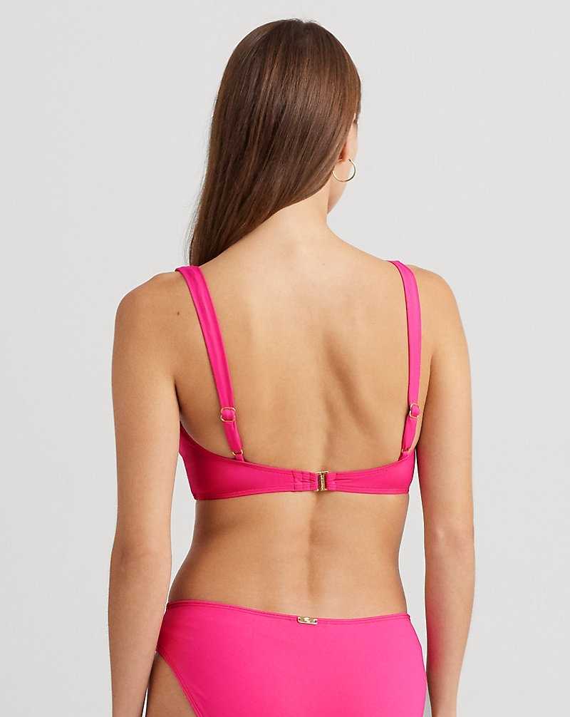 Arriba De Bikini Ralph Lauren Ruffle-Trim V-Neck Mujer Passionfruit | XIOCUYE-92 - vista 4