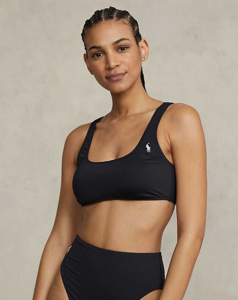 Arriba De Bikini Ralph Lauren Square Neck Pull-On Mujer Negros | TVESFOM-72 - vista 3