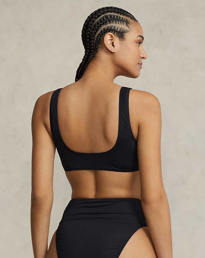 Arriba De Bikini Ralph Lauren Square Neck Pull-On Mujer Negros | TVESFOM-72 - vista 4