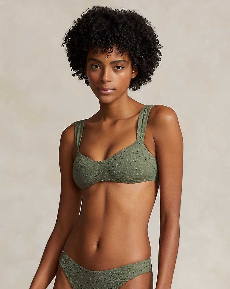 Arriba De Bikini Ralph Lauren Striped Pull-On Mujer Verde Oliva | SNYBXRT-12 - vista 1