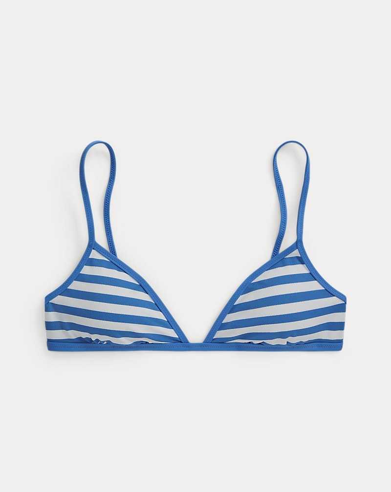 Arriba De Bikini Ralph Lauren Striped V-Neck Mujer Azules Blancos | XMURQVW-09 - vista 2