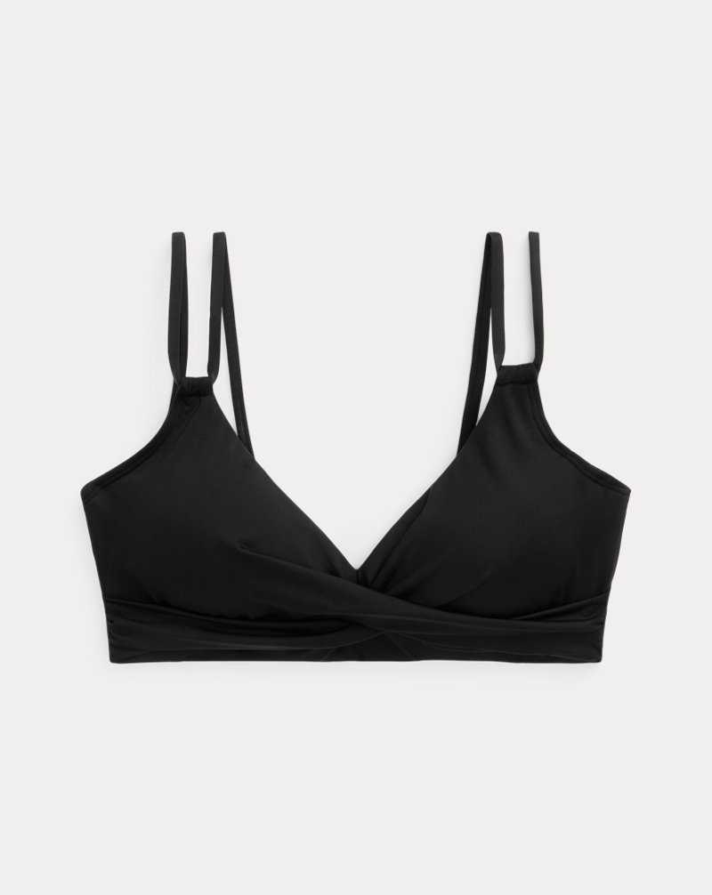 Arriba De Bikini Ralph Lauren Twist-Front Mujer Negros | VRKLWAJ-92 - vista 2