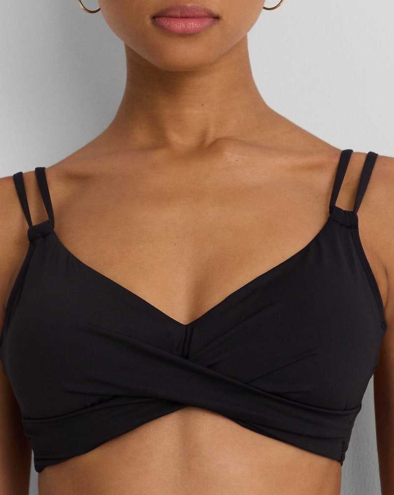 Arriba De Bikini Ralph Lauren Twist-Front Mujer Negros | VRKLWAJ-92 - vista 5