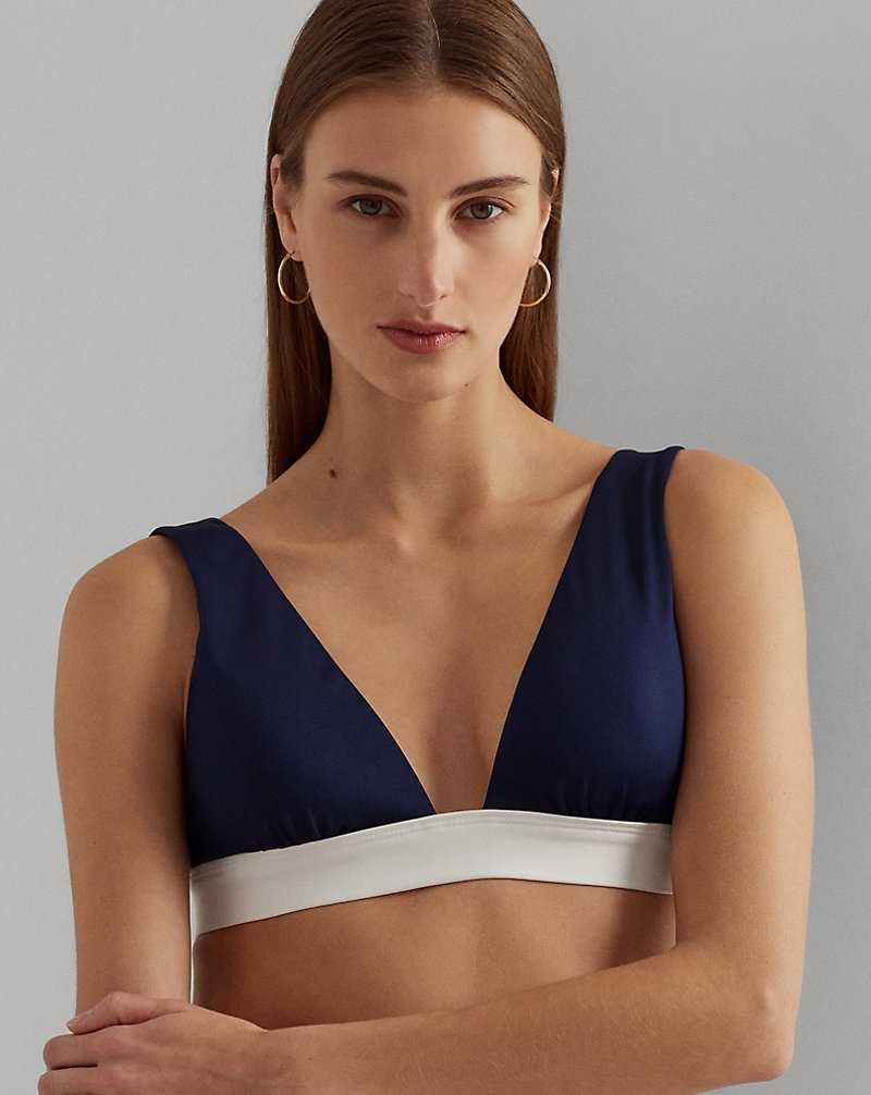 Arriba De Bikini Ralph Lauren Two-Tone Mujer Azul Marino Oscuro | TKSRYMA-21 - vista 5