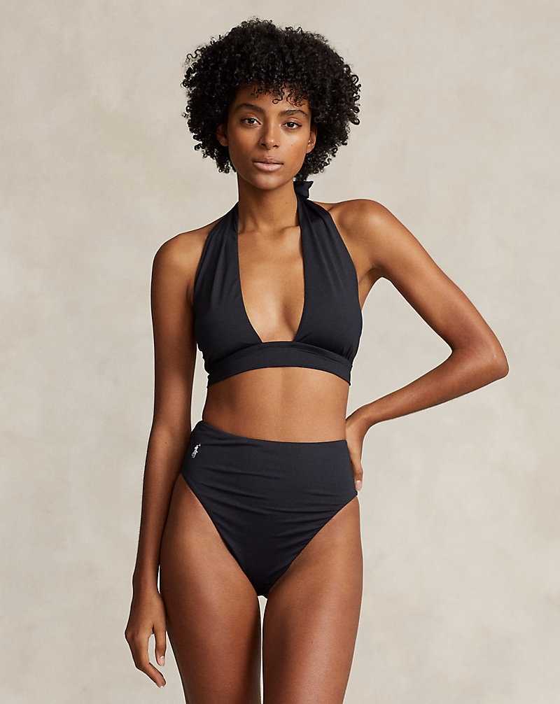 Arriba De Bikini Ralph Lauren Wrap Triangle Halter Mujer Negros | ZEKBRNC-56 - vista 3