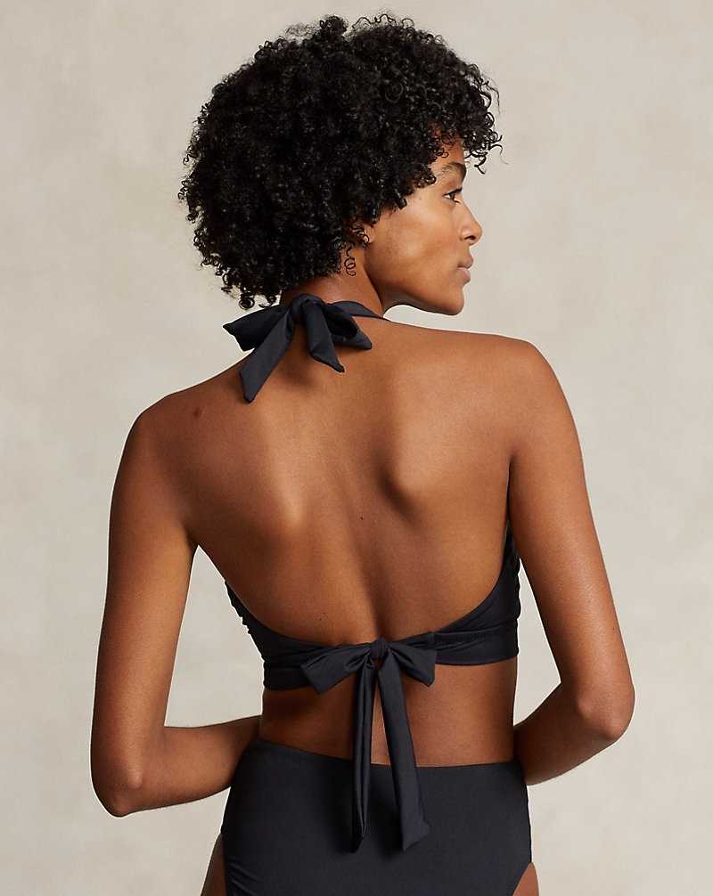 Arriba De Bikini Ralph Lauren Wrap Triangle Halter Mujer Negros | ZEKBRNC-56 - vista 4