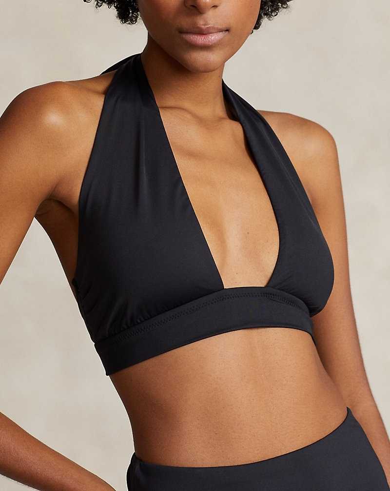 Arriba De Bikini Ralph Lauren Wrap Triangle Halter Mujer Negros | ZEKBRNC-56 - vista 5