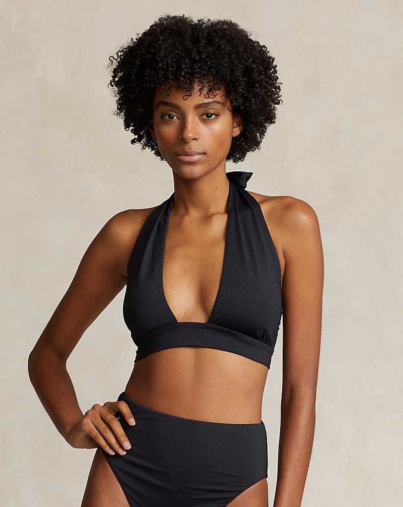 Arriba De Bikini Ralph Lauren Wrap Triangle Halter Mujer Negros | ZEKBRNC-56 - vista 1