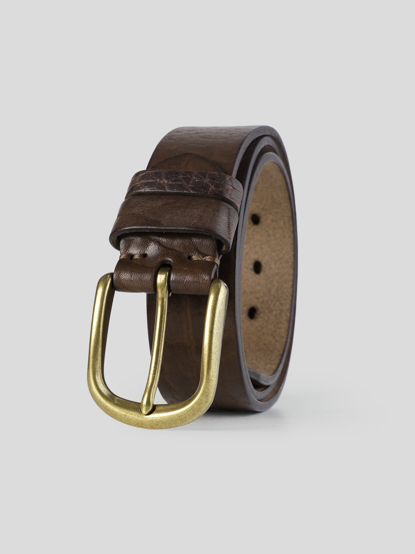 Cinturón Brass Buckle cuero Dress