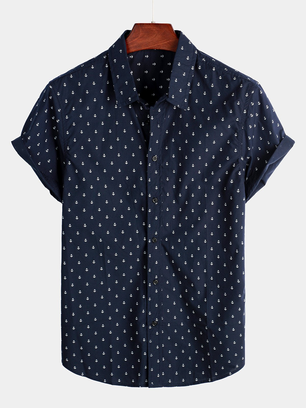 Camisa casual de manga corta estampado para hombre