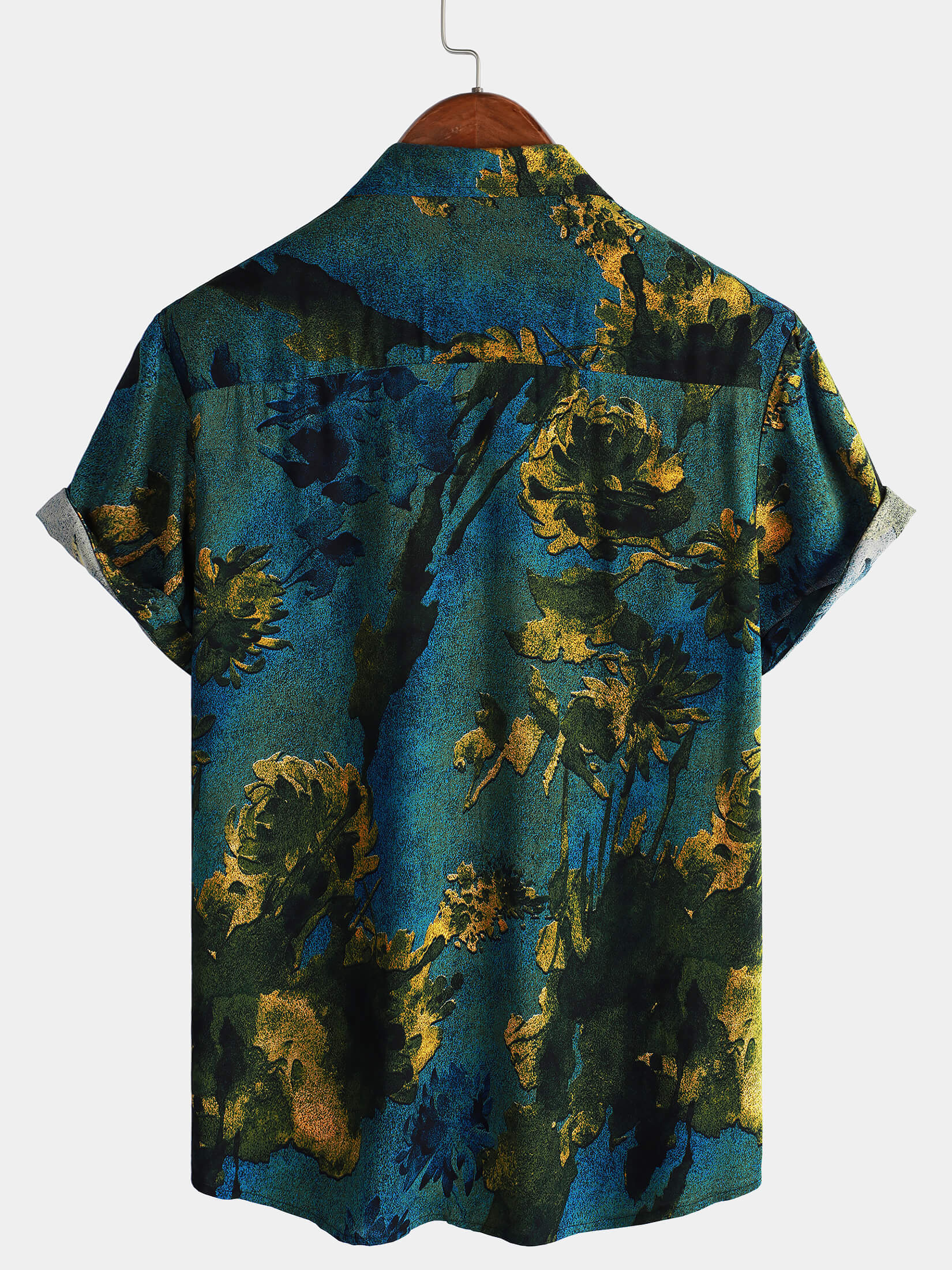 Camisa Summer vintage Holiday transpirable Button Up Hawaiian de manga corta para hombre