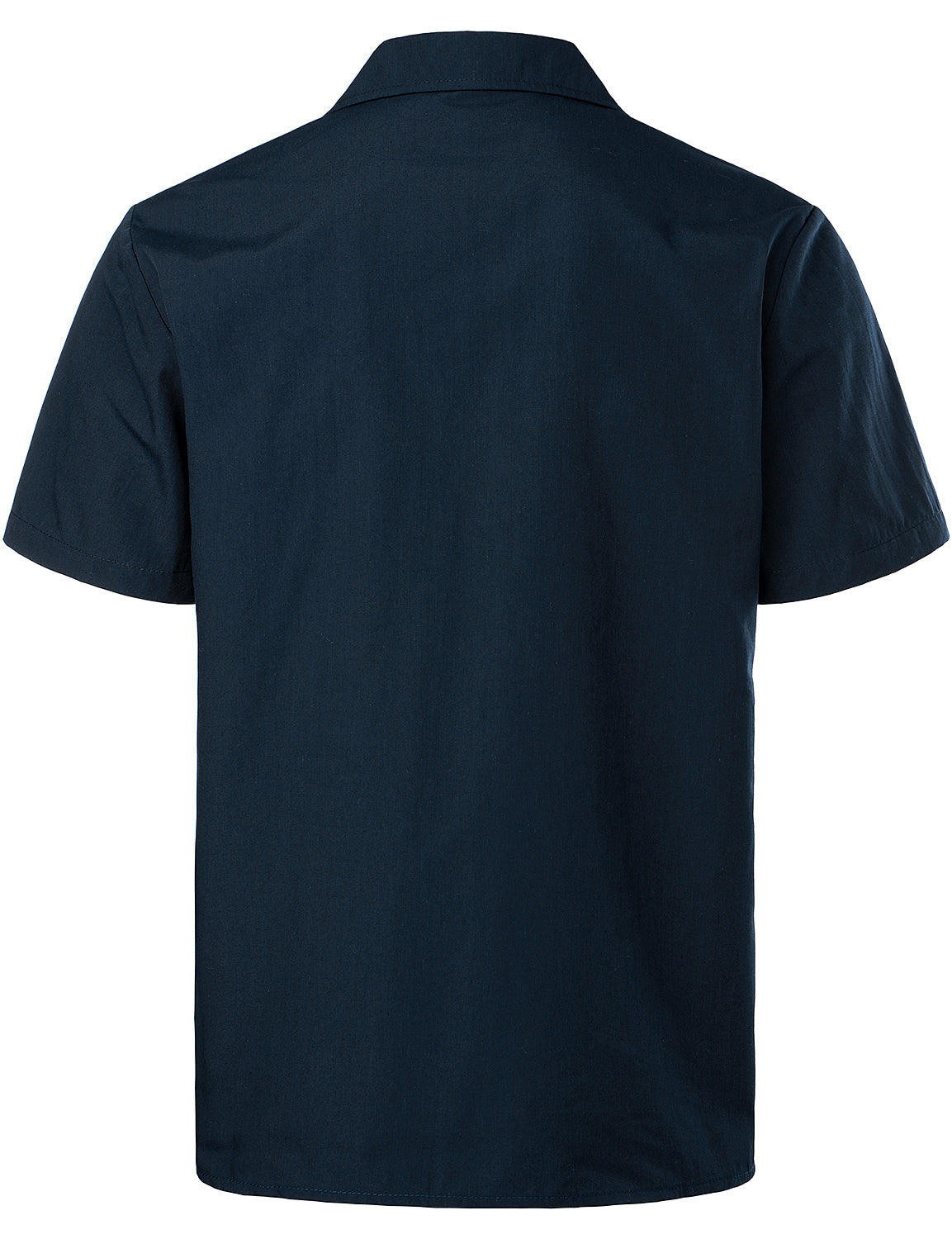 Camisa de color sólido de algodón de manga corta para hombre