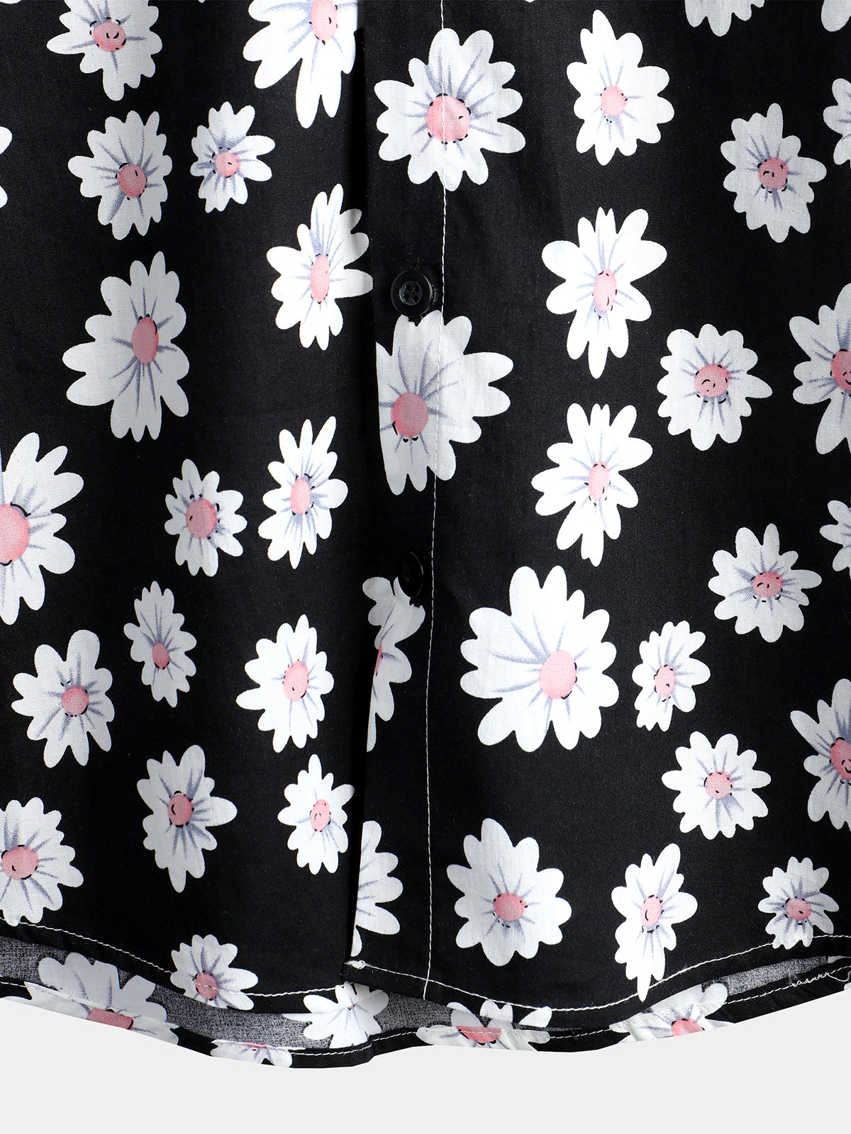 Camisa Black Daisy Hawaiian de manga corta para hombre