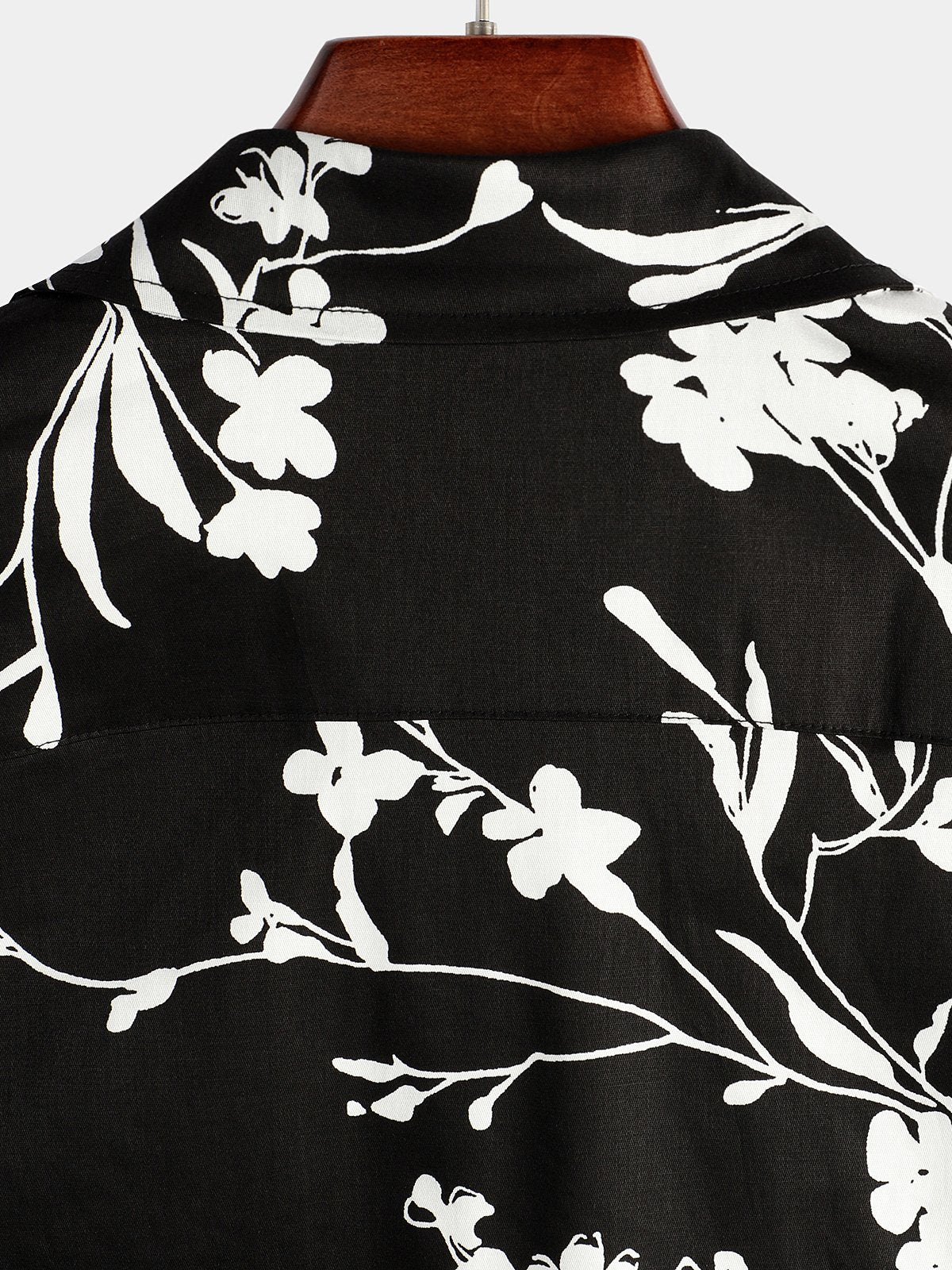 Camisa Black transpirable de algodón casual de manga corta para hombre