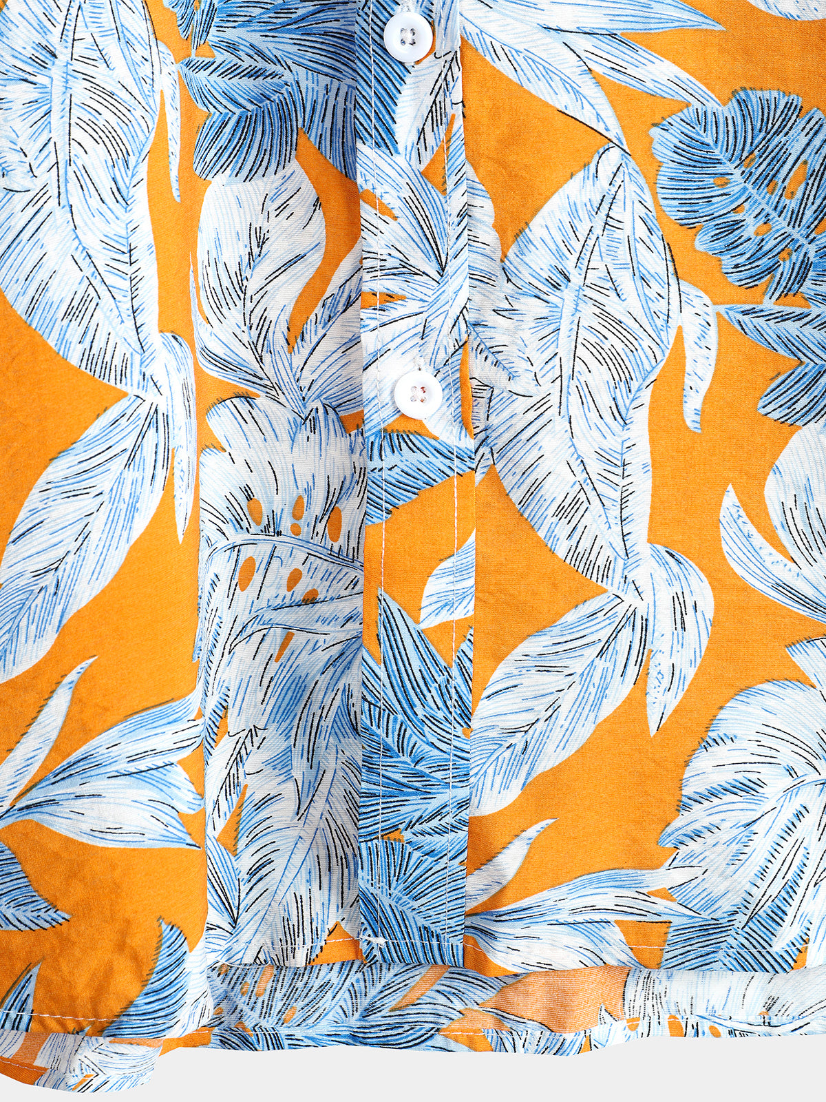 Camisa Tropical Leaves estampado Pocket de manga corta para hombre