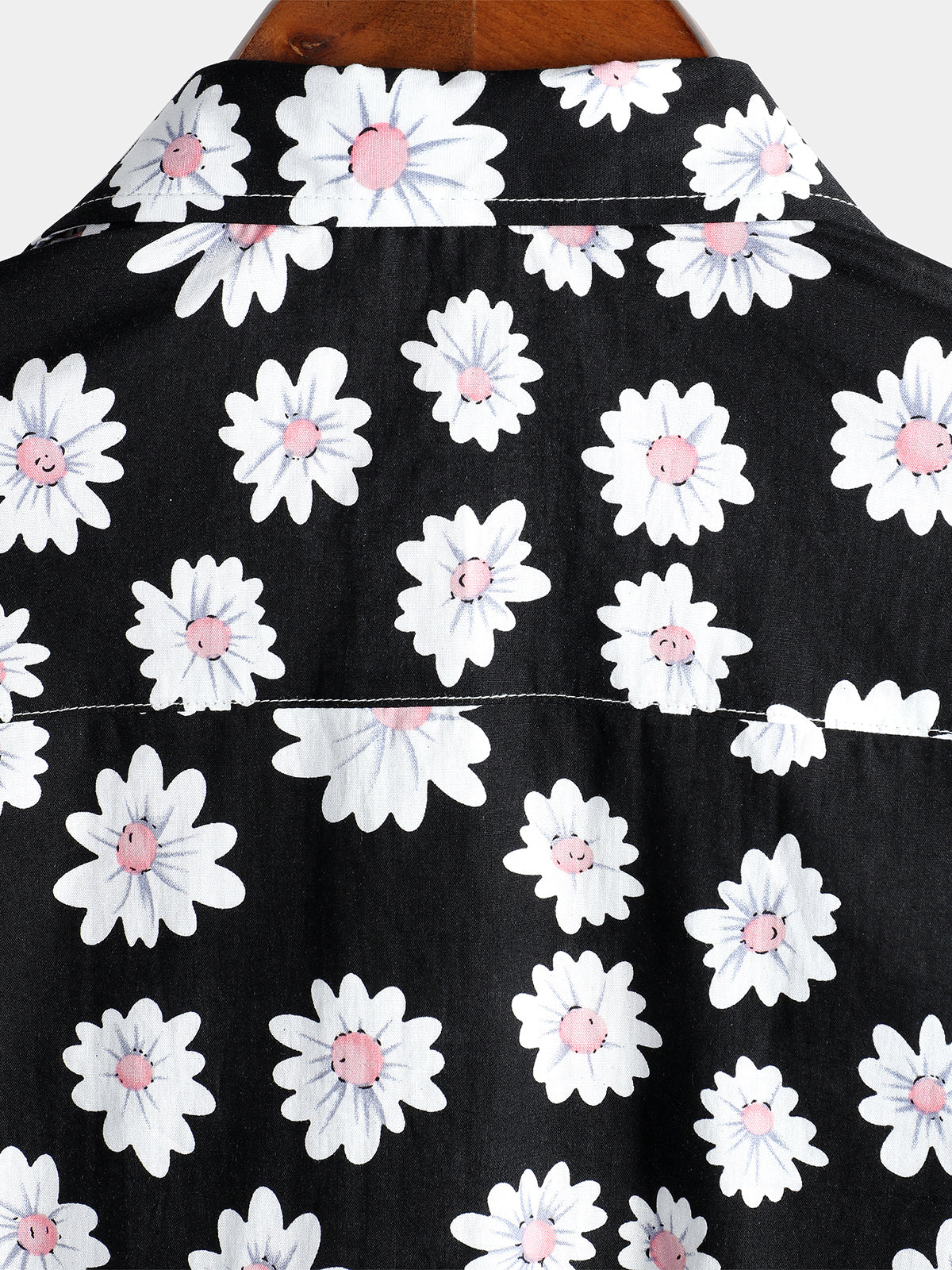 Camisa Black Daisy Hawaiian de manga corta para hombre