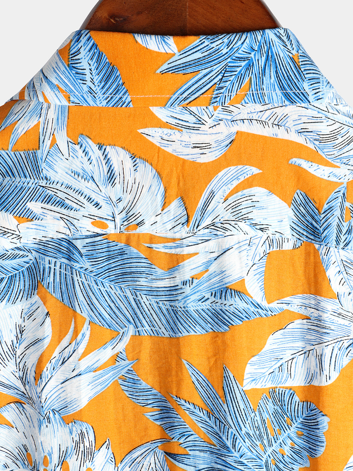 Camisa Tropical Leaves estampado Pocket de manga corta para hombre